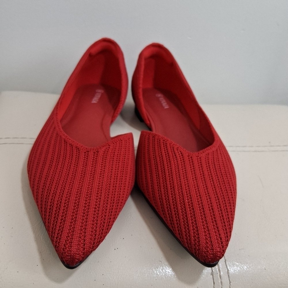 Vivaia Melia Pointed-Toe Striped Bellet Flat In Ruby Size 9.5 NWOT - Picture 9 of 13